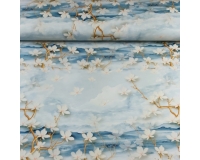 DZIANINA SINGIEL JERSEY - KWIATY MAGNOLII - 190g/m²/180cm